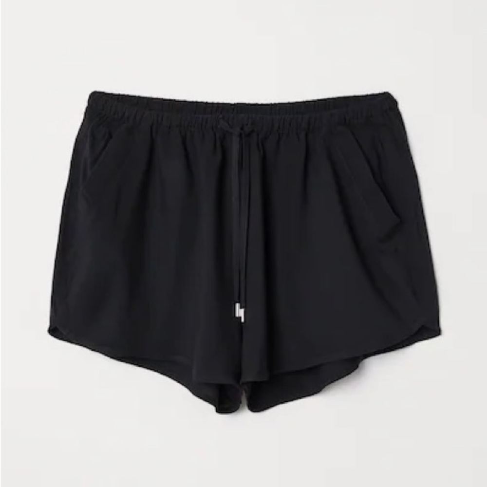 Black Viscose Shorts
